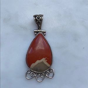 Sterling Silver .925 Pendant Picture Jasper Stone